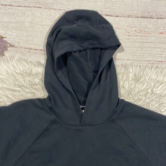 Bandier x Something Navy Cropped Pullover Hoodie in Black - Picture 11 of 12